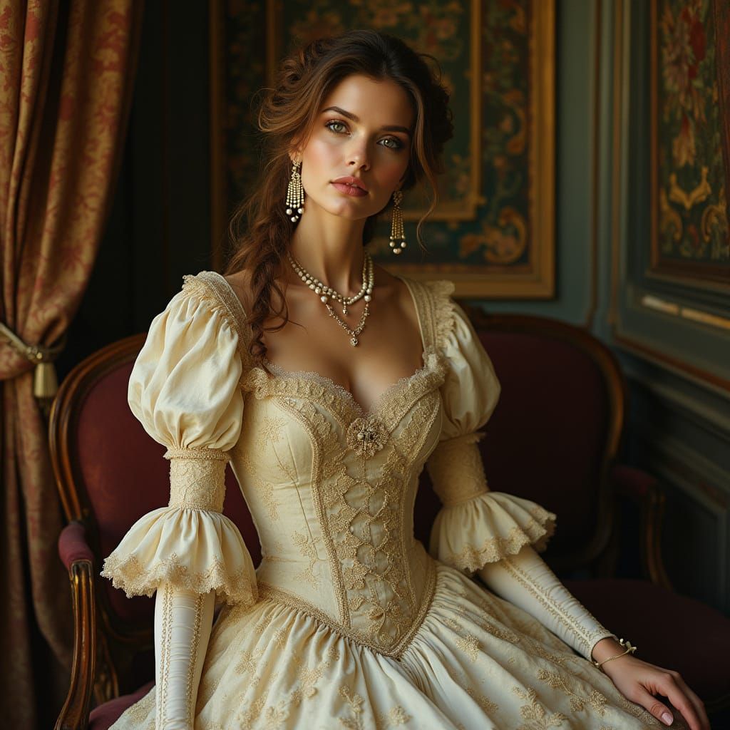 Heidi Klum as Pre-Raphaelite Portrait