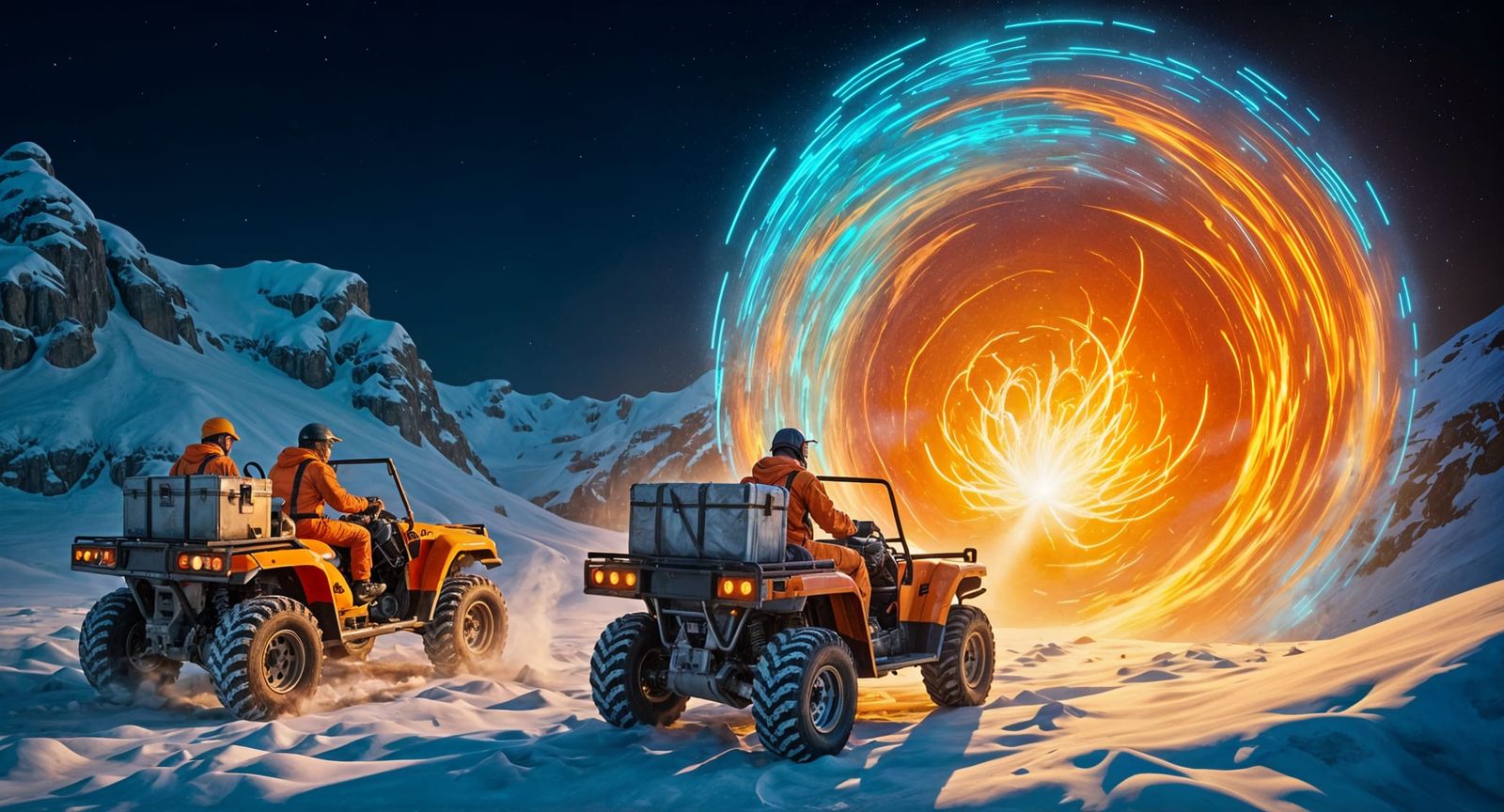 Scientists on ATV Explore Alien Portal in Snowy Mountains