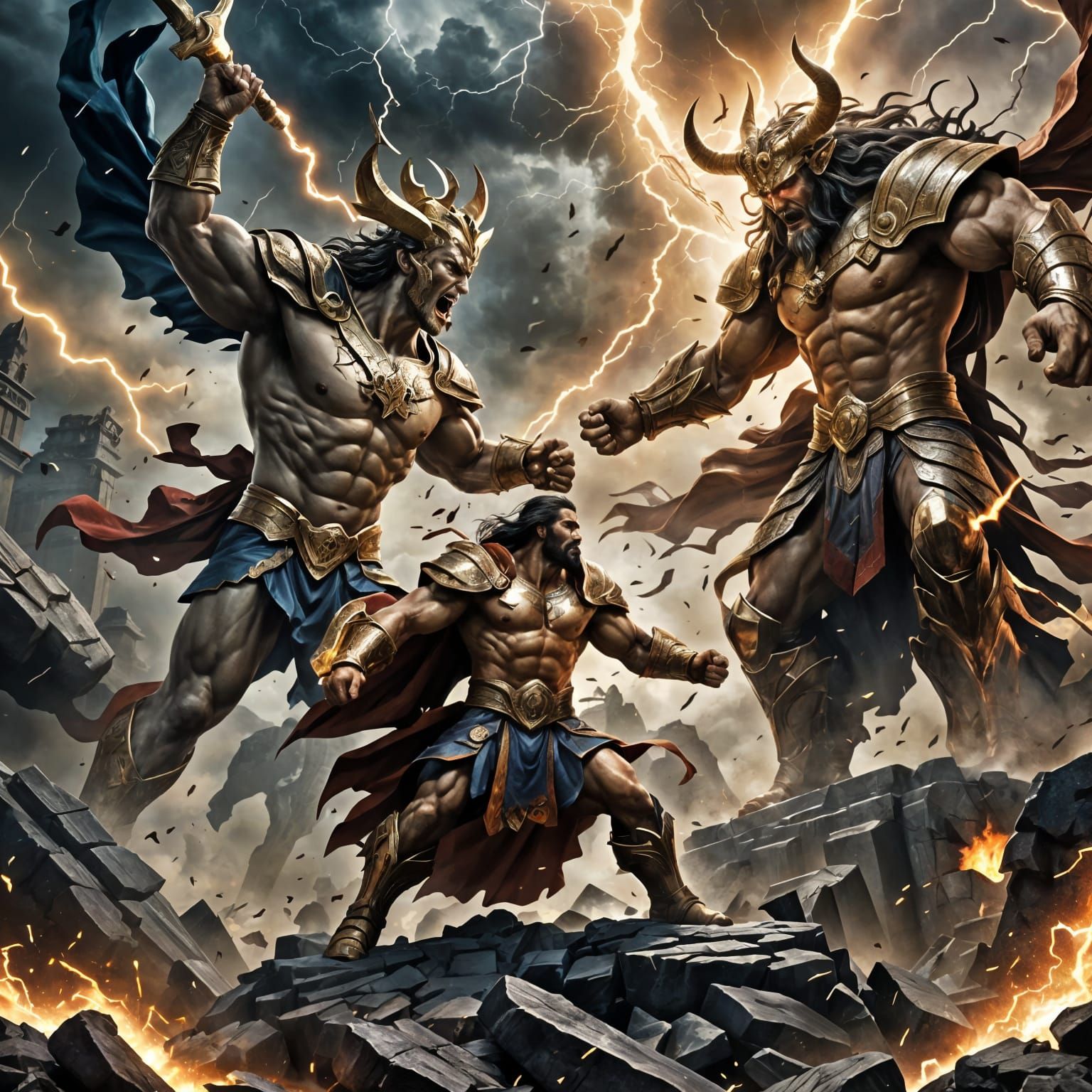 God and Hero Clash in Epic Battle