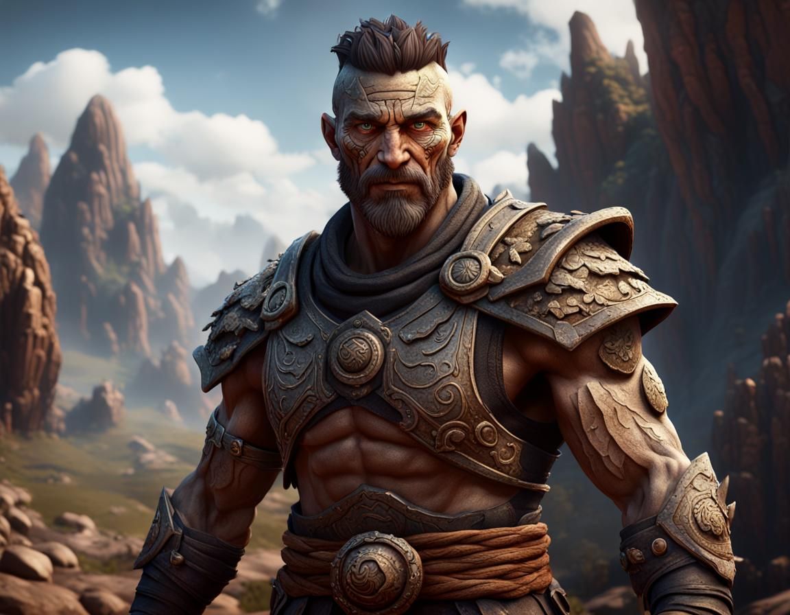 Earth Genasi Fighter Concept Art