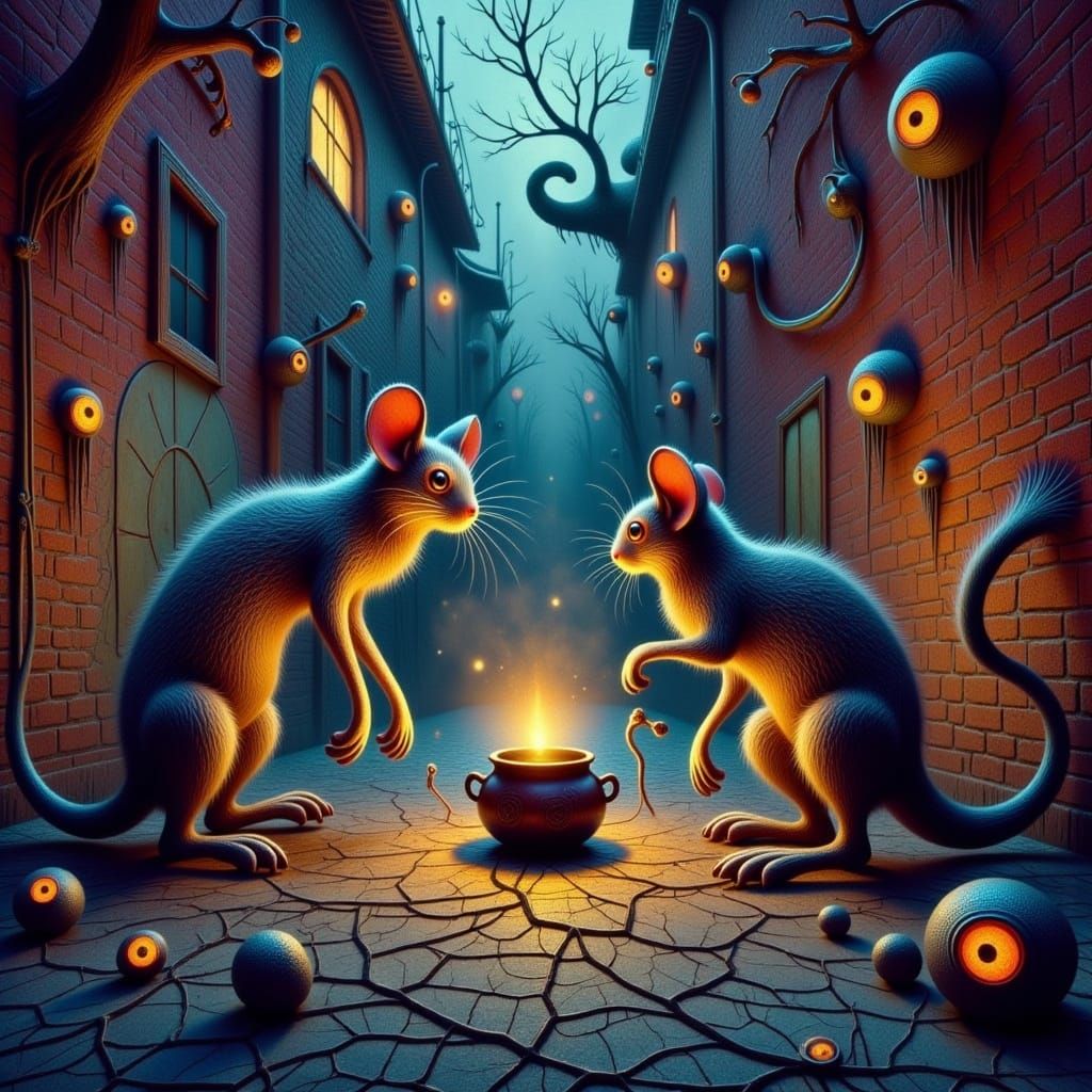 Mythical Hybrid Creatures in Mystical New Orleans Alley