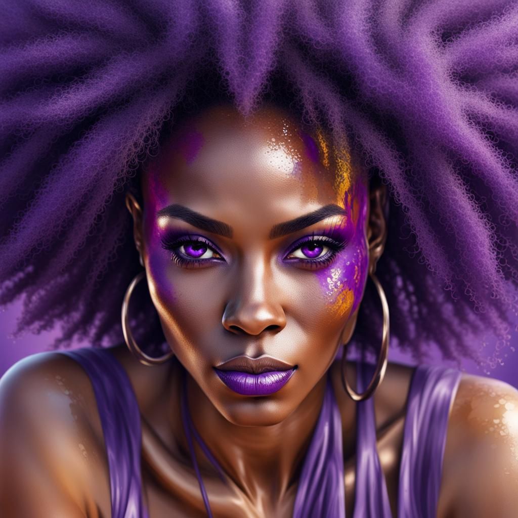 Vibrant Digital Portrait of an Alluring Woman