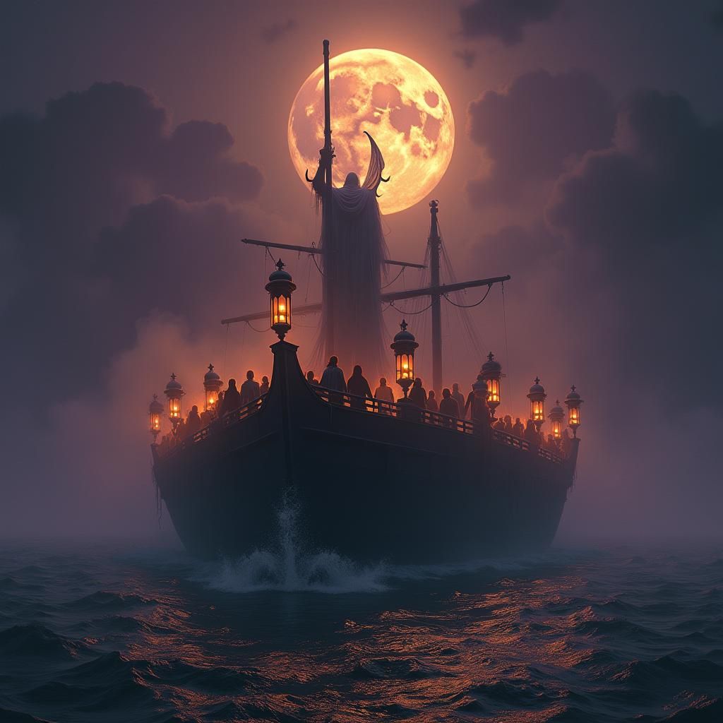 Ethereal River Styx: Charon's Spectral Ferry