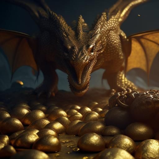 Dragon Eggs and Gold Hoard: Fantasy Concept Art