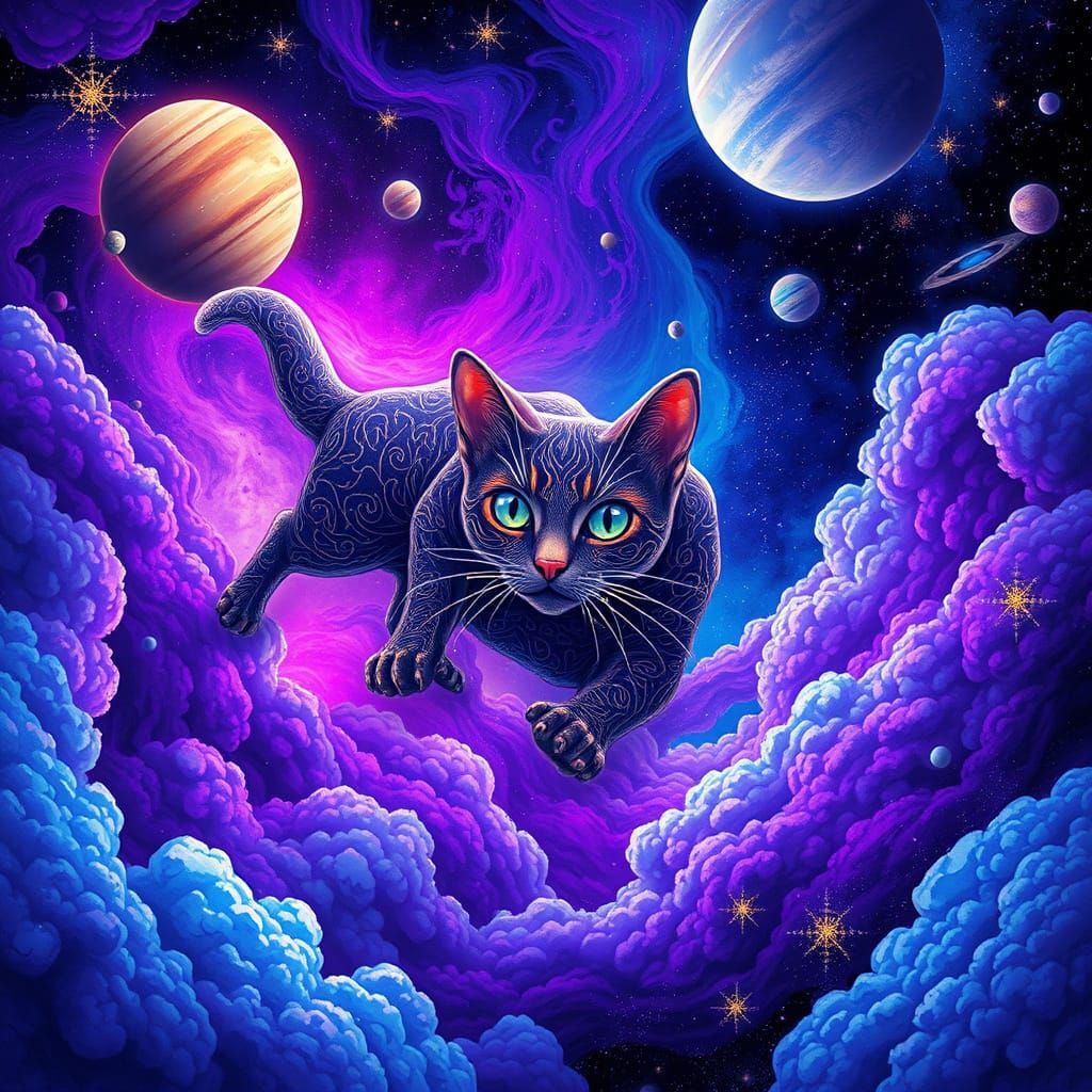 Cosmic Feline in Astral Universe