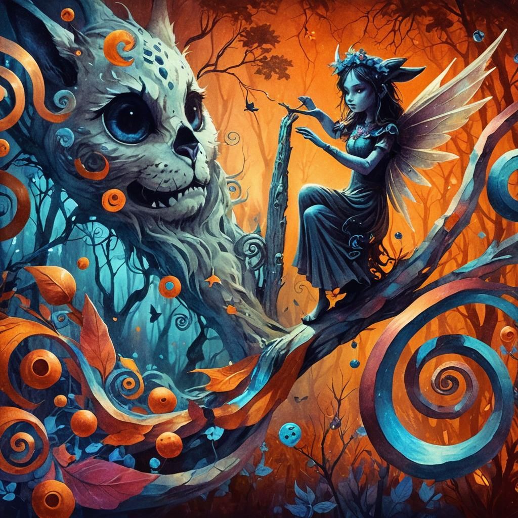 Eerie Twilight Forest Protected by Shadow Fae