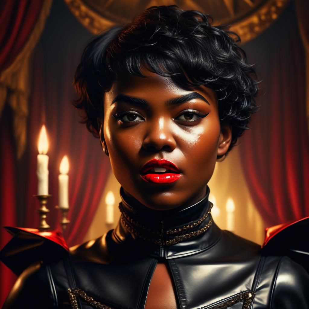 Vampire Illuminati Gathering in Surrealist Oil Painting