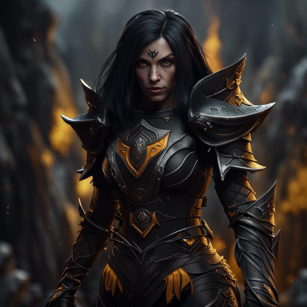 Female Hobgoblin in Detailed Matte Painting Style