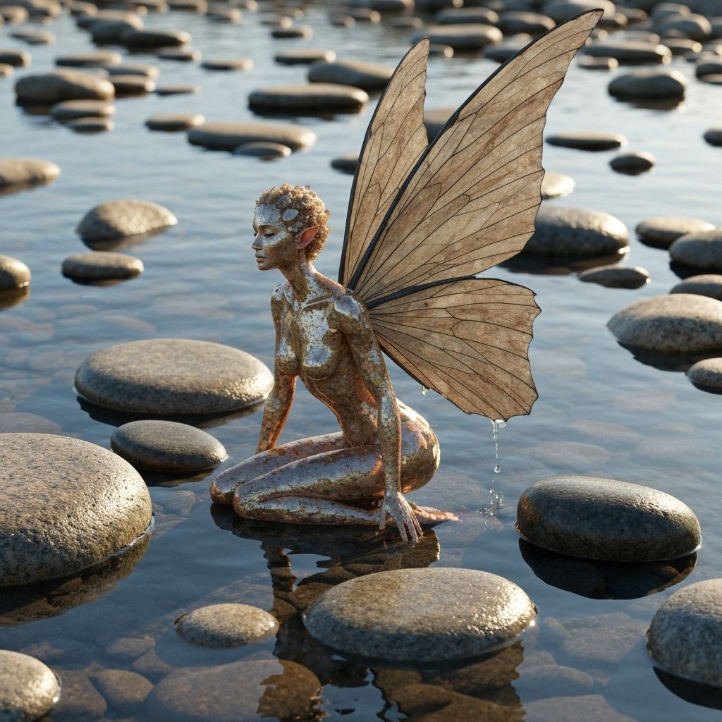 Zen River Stone Fairy in Natural Style