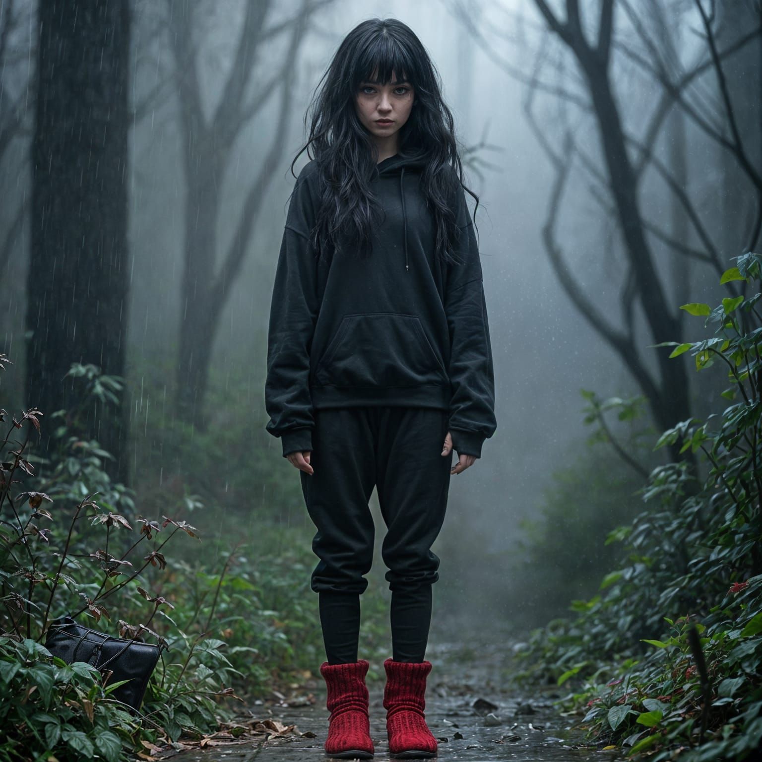 Goth Girl in Matte Painting Style, 8K