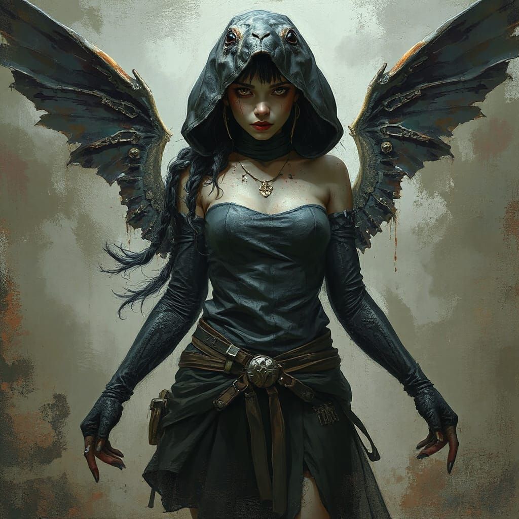 Sinister Rabbit Woman in Dark Fantasy Style