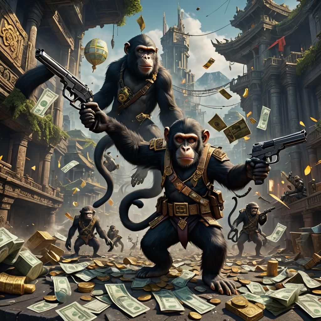 Monkey with Guns and Cash: Fantasy Concept Art