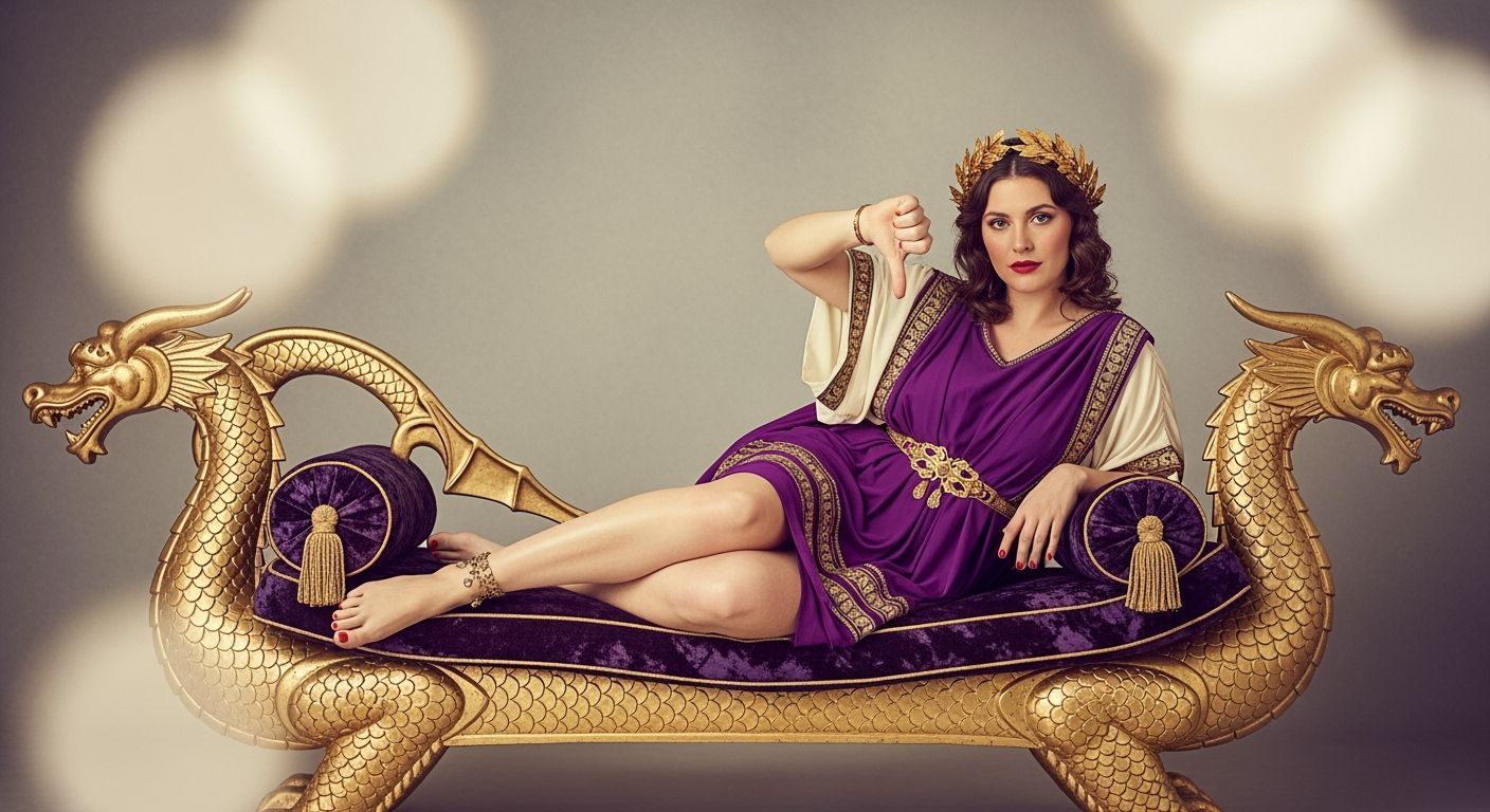 Roman Empress Lounging on Dragon Chaise Longue
