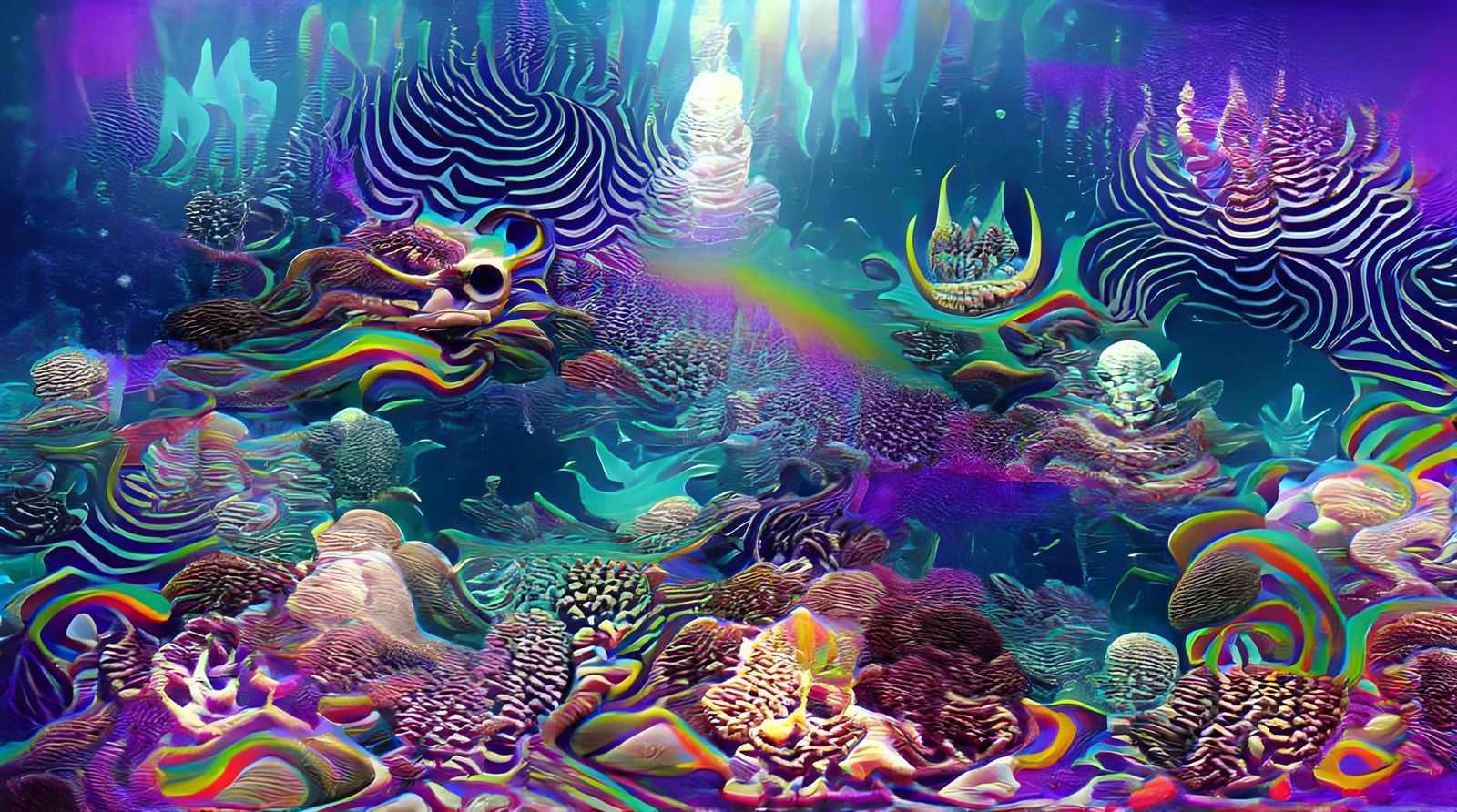 Psychedelic Ocean Depths Abstract Art