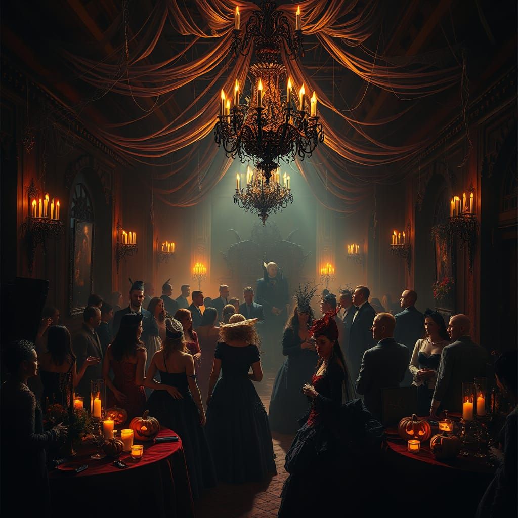 Haunting Halloween Masquerade Ball in Gothic Style
