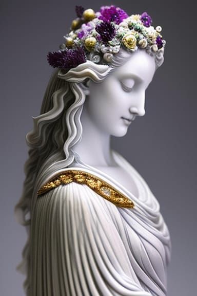 Marble Statue of a Moon Goddess