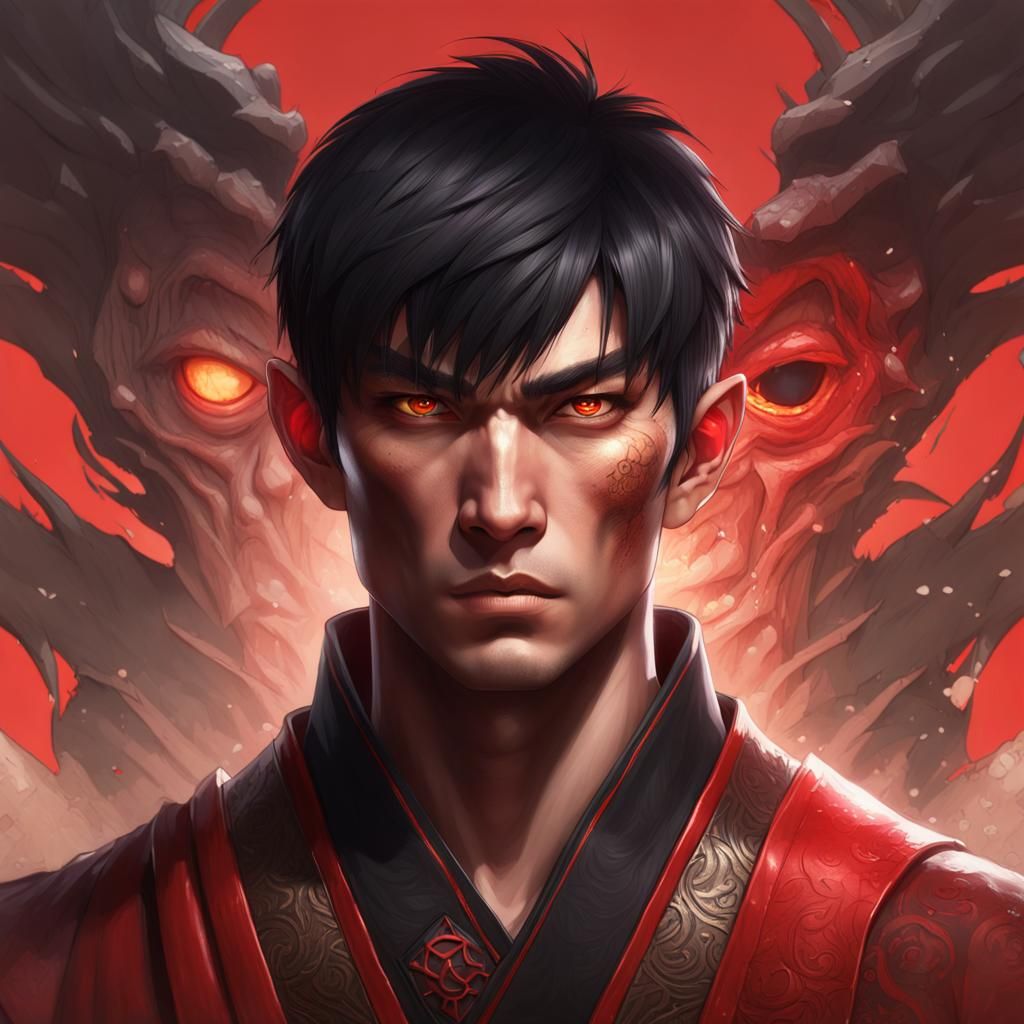 Monk Portrait with Dynamic Lighting, Detailed Art