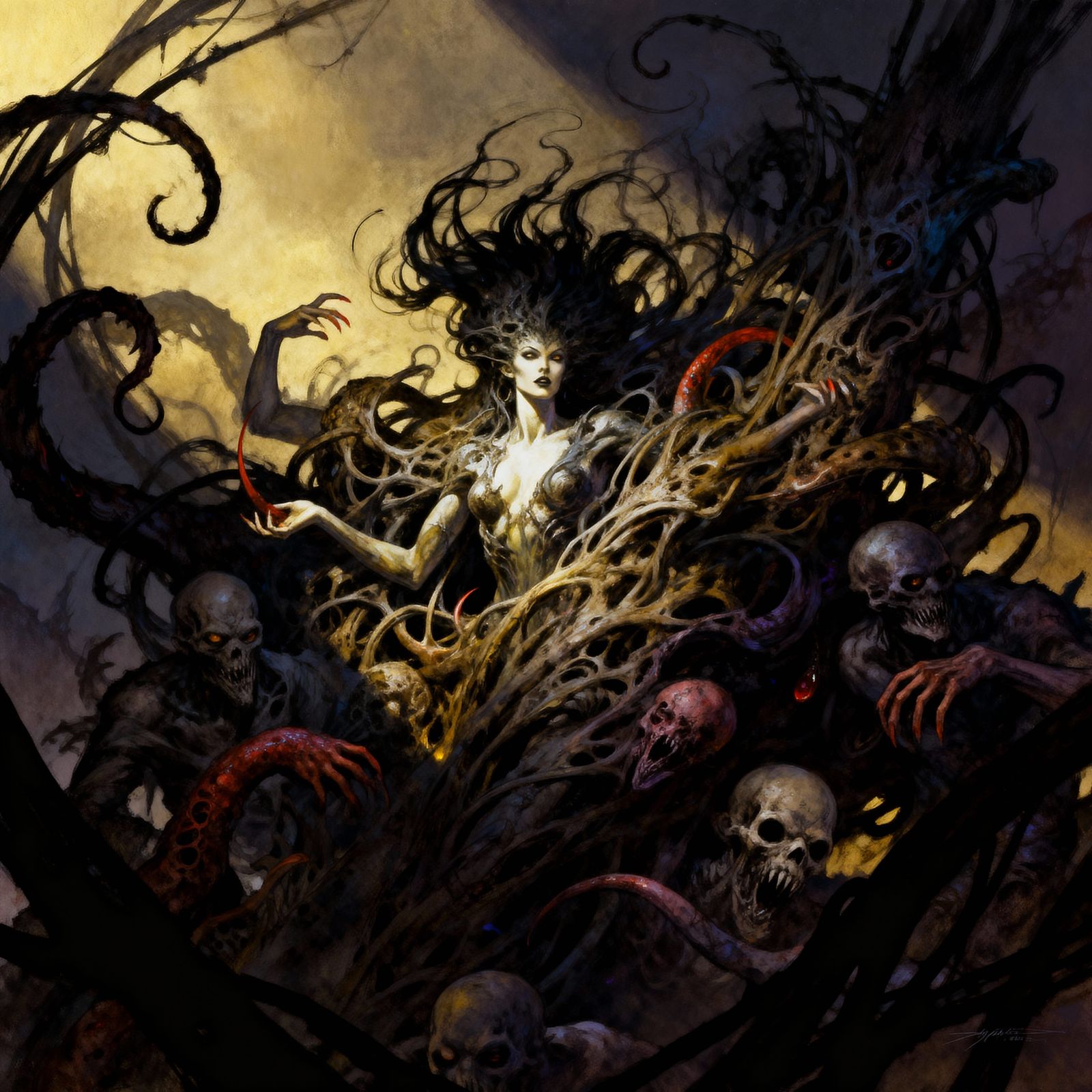 Surreal Chaos and Desolation in Detailed Illustration