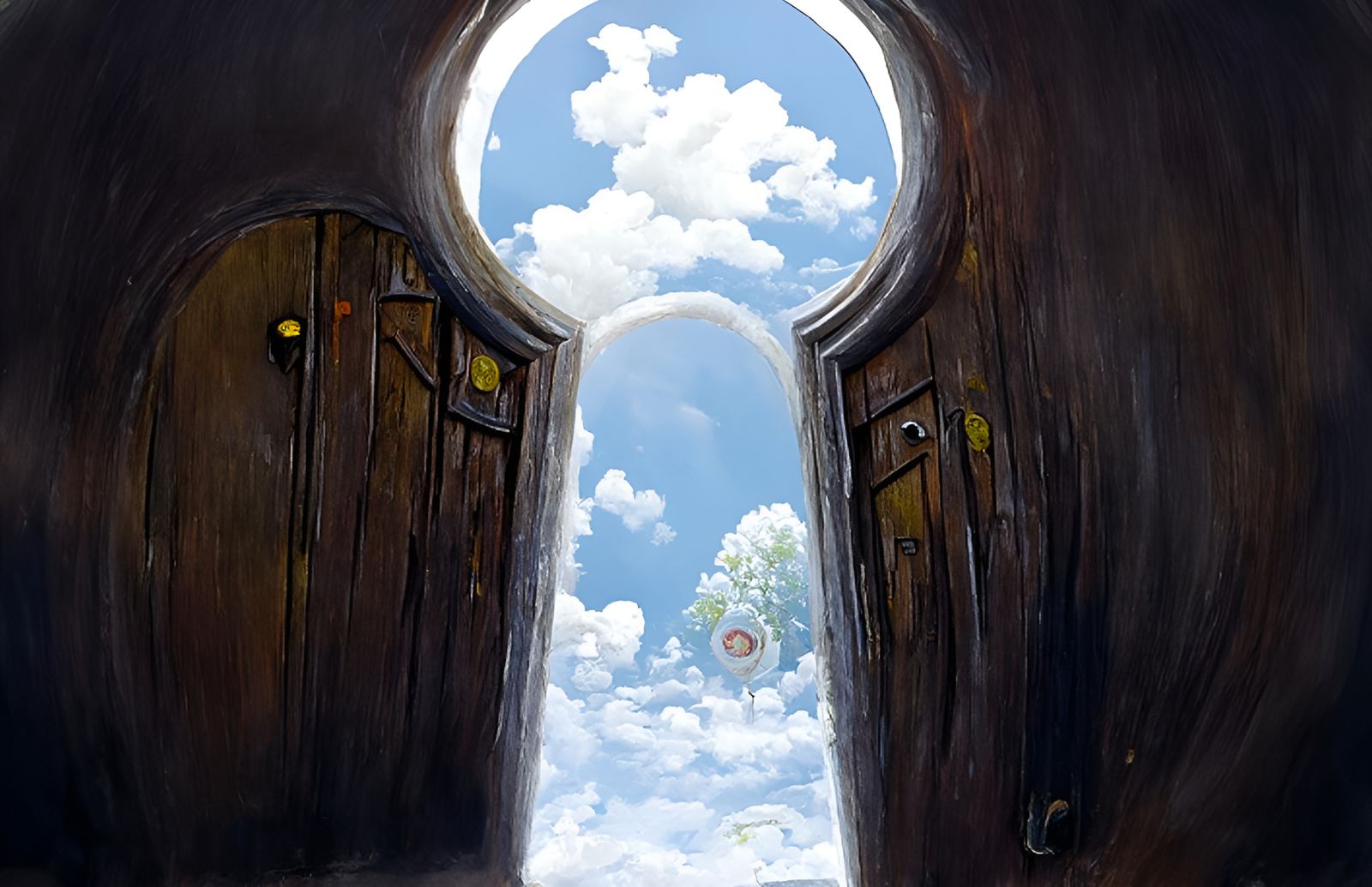 Magical Doorway to Another Reality in Anime Style
