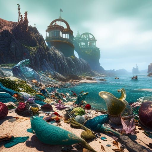 Stop Ocean Littering: Detailed Matte Painting