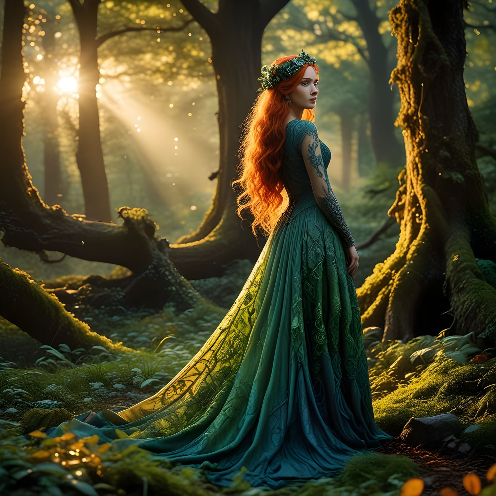 Enchanted Woman in Golden Hour