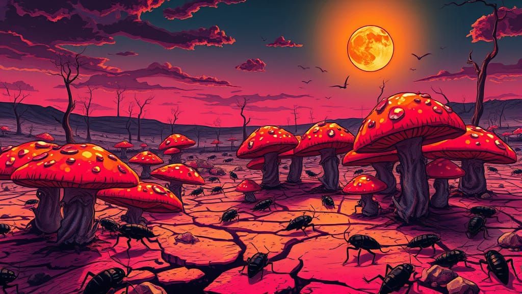 Surreal Post-Apocalyptic Wasteland on a Fading Earth