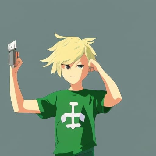 Roblox Boy in Comic Book Style, Anime Key Visual