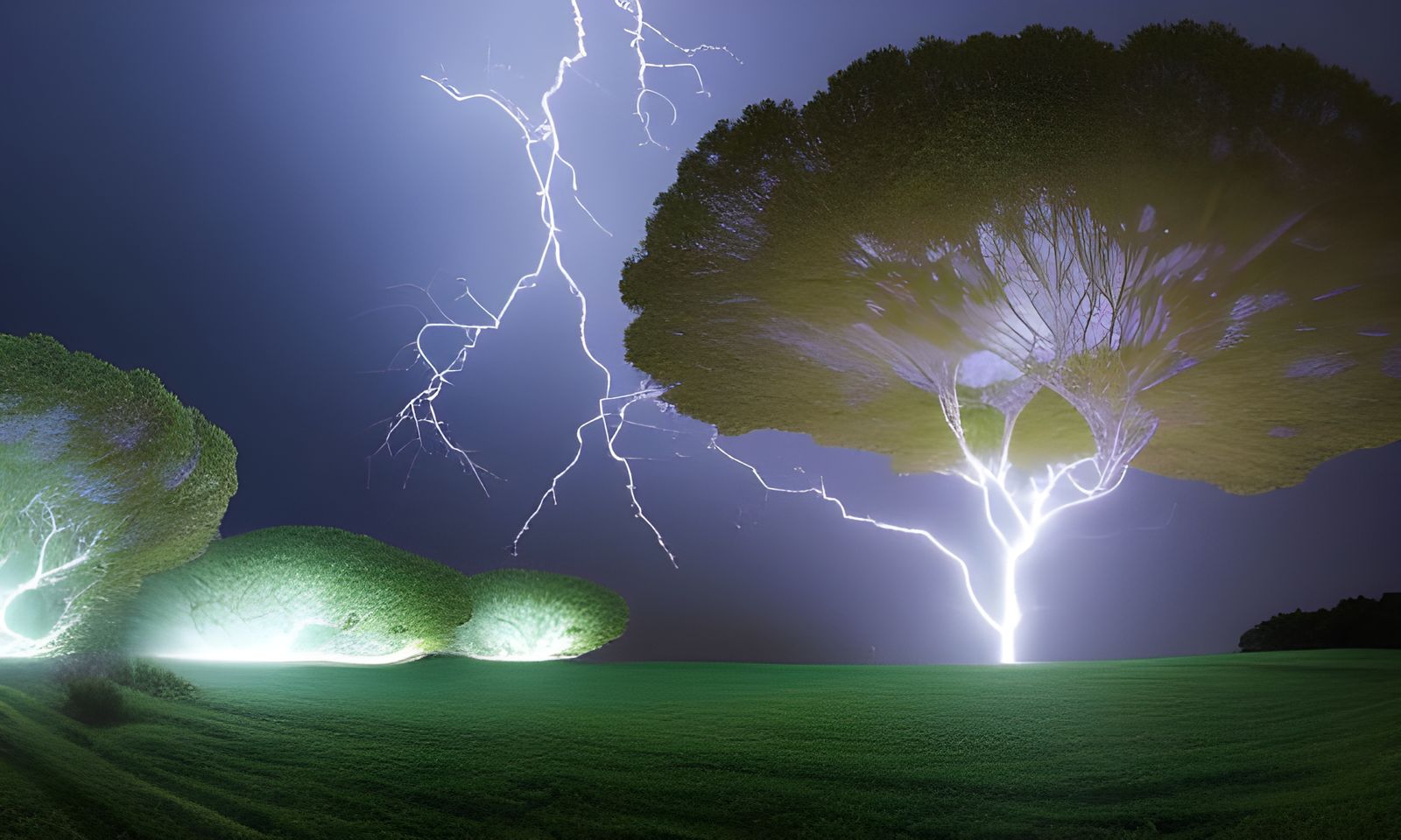 Dramatic Lightning Storm in Dream Cycle Landscape