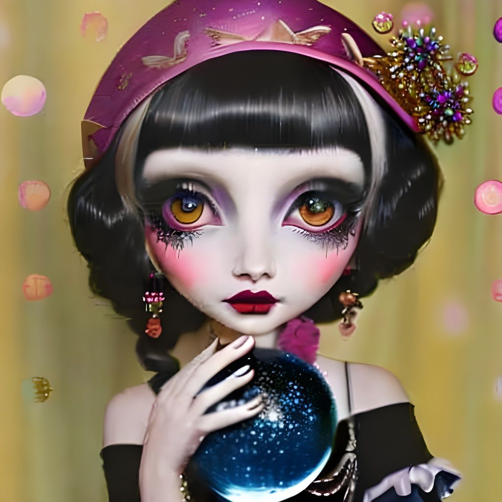 Girl in Sparkly Scarf, Magical Pop Art