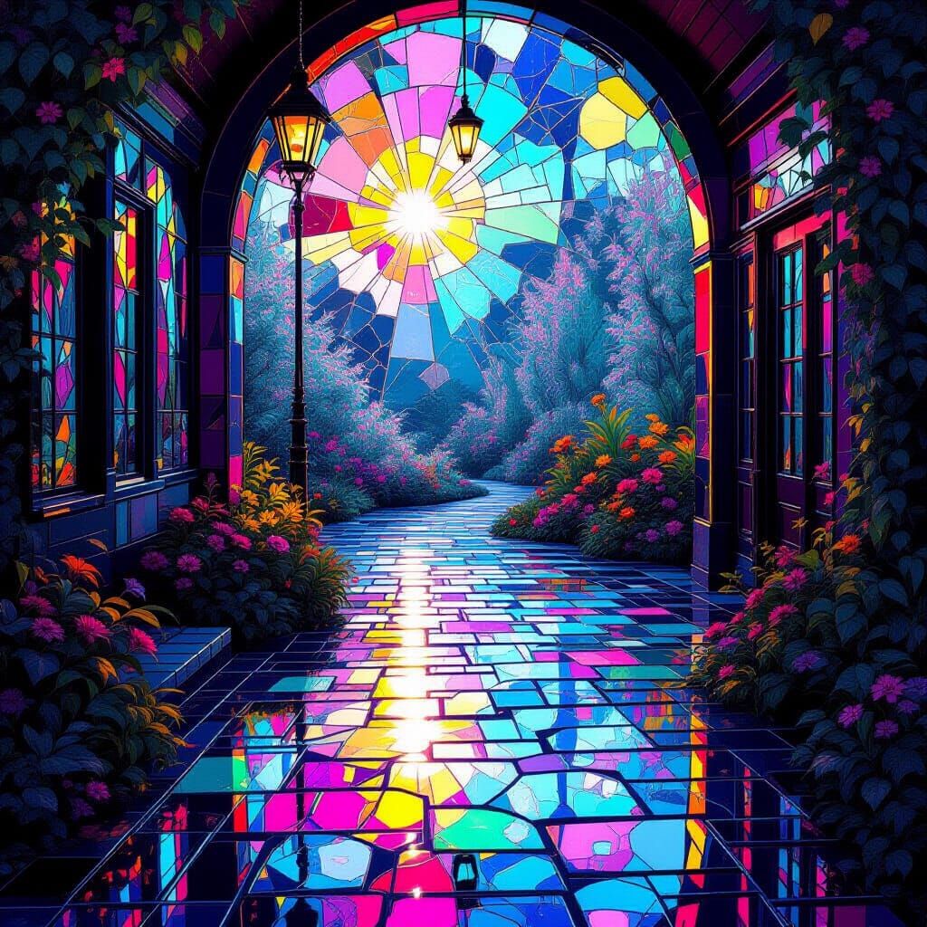 Mystery Shack Scene with Kaleidoscopic Colors