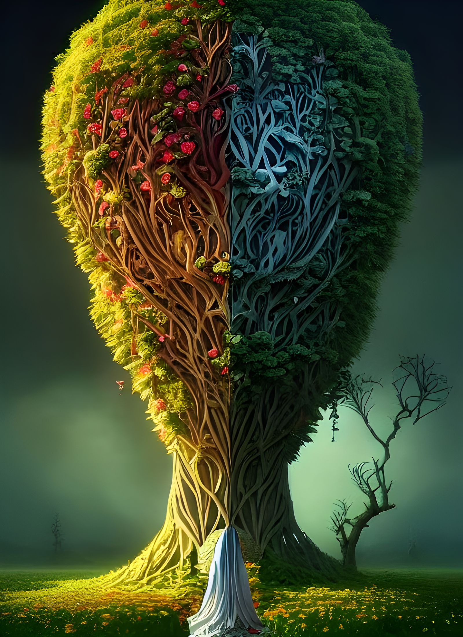 Hooded Guardian in Voxel Fractal Suprematism Style