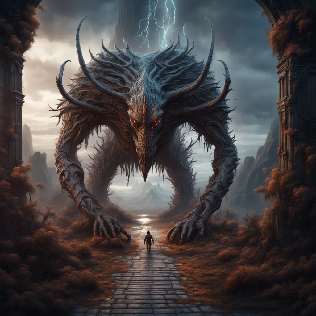 Aluminum Ash Creature Guards Portal: Matte Painting