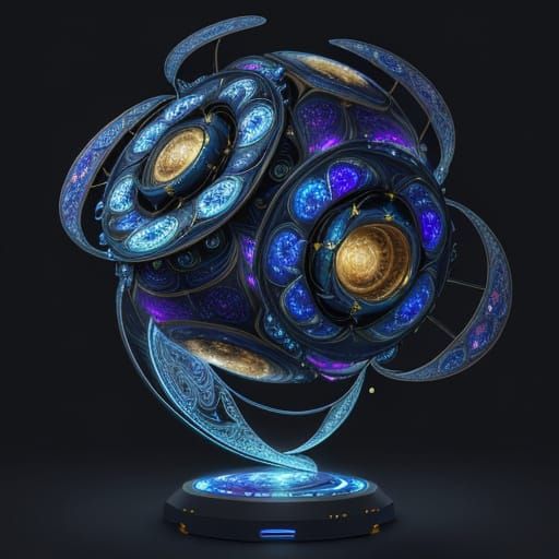 Intricate Fractal Spaceship in Cosmic Style