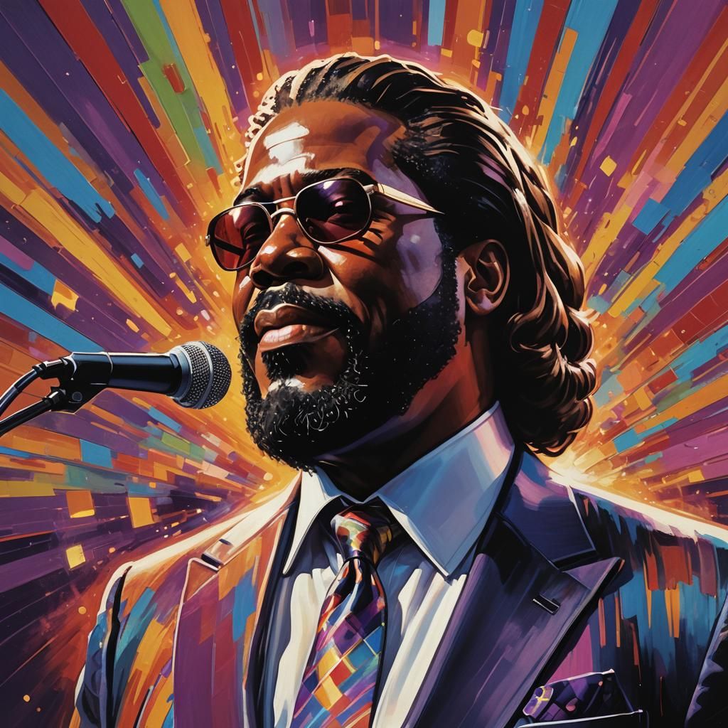 Hyper-Realistic Portrait of a Singer with Sunglasses