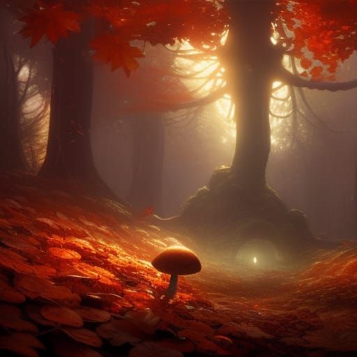 Ethereal Mushroom Kingdom in Dark Fantasy Style