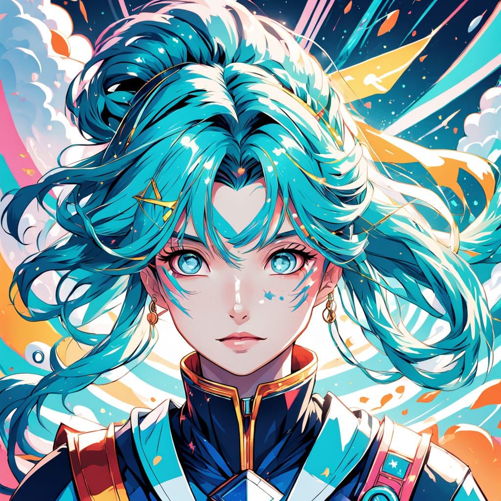 Moe Magical Girl in Vibrant Sailor Fuku