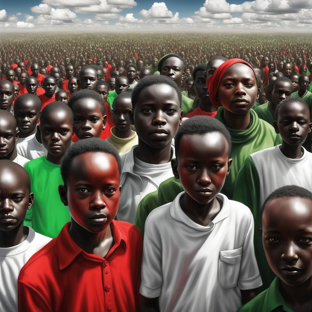 Hyperrealistic Fractal Photo of Kenyans Fighting