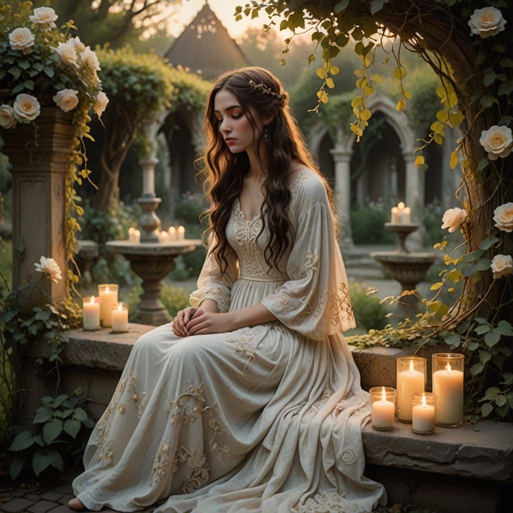 Gothic Fantasy Scene in Warm Oil Painting Style