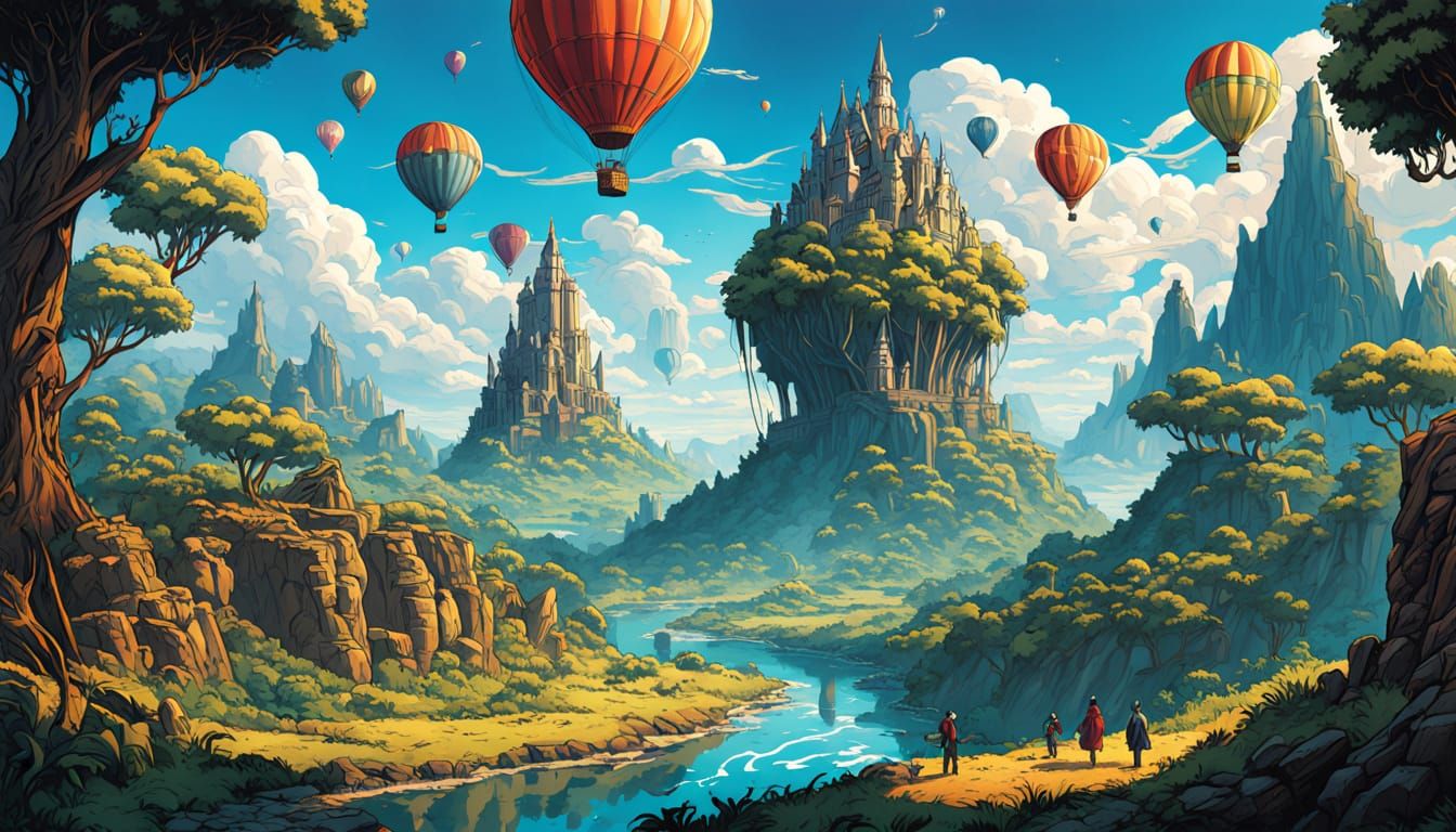 Adventurous Animals Discover Floating Island in Comic Book A...