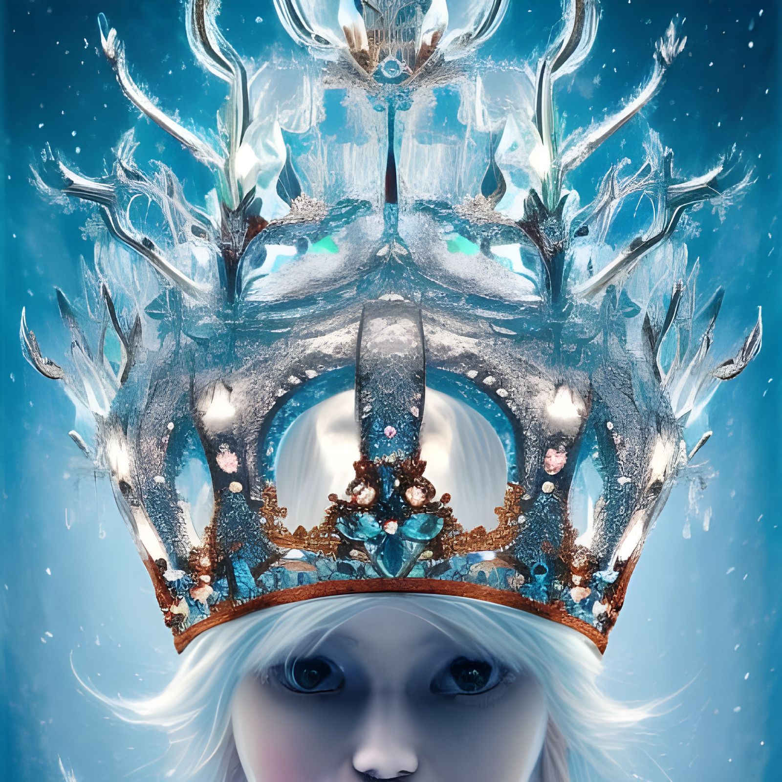 Fantasy Ice Crown Digital Illustration