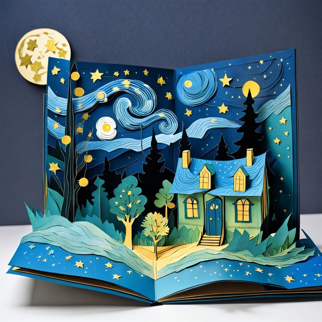 Van Gogh's Starry Night as a Pop-Up Book