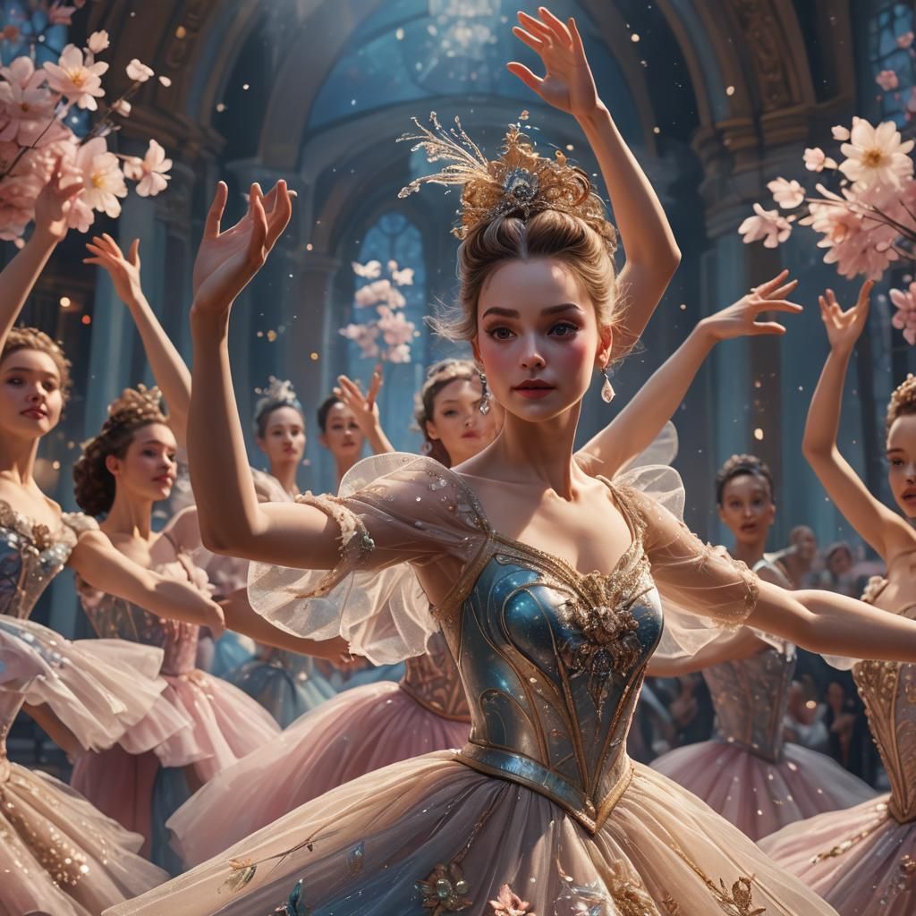 Elegant Ballet Dancer in Nutcracker Performance