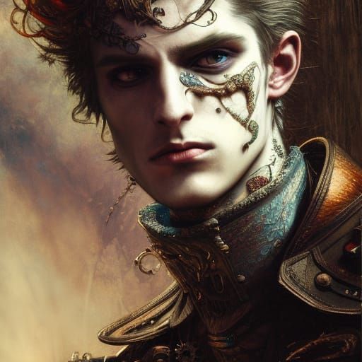 Victorian Vampire Portrait with Steampunk Engine