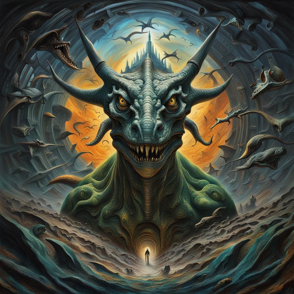 Surreal Dystopian Dreamscape in a Dali Style