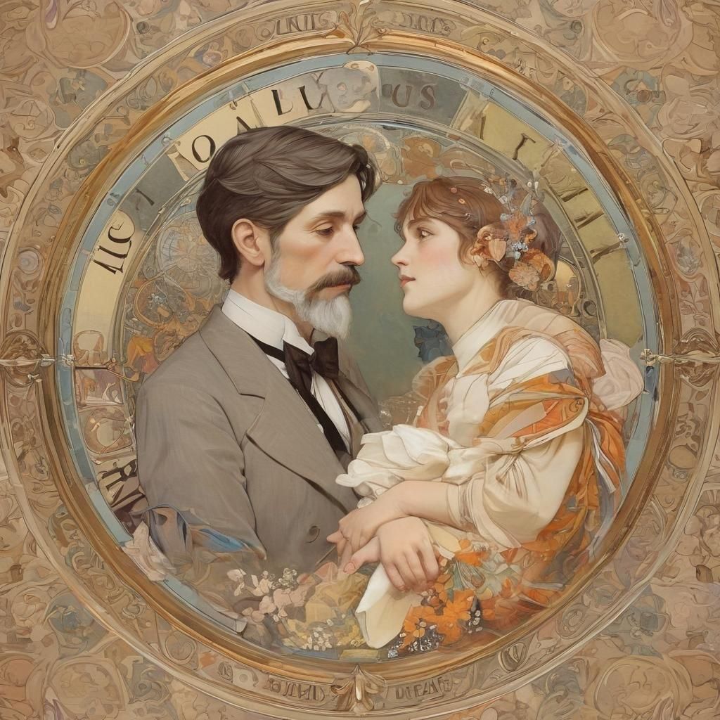 Ethereal Dreams of Romance in Art Nouveau Style