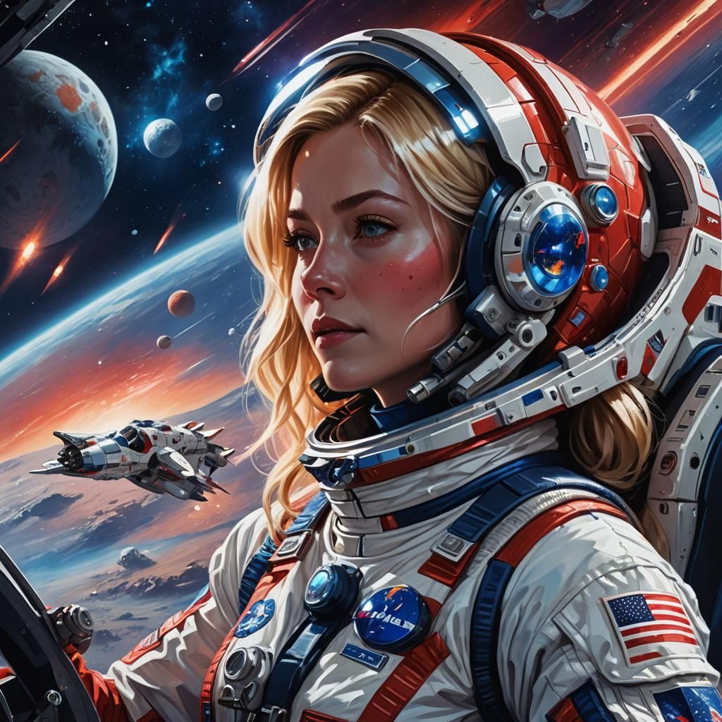 Space Explorer Portrait in Hyperrealistic Style