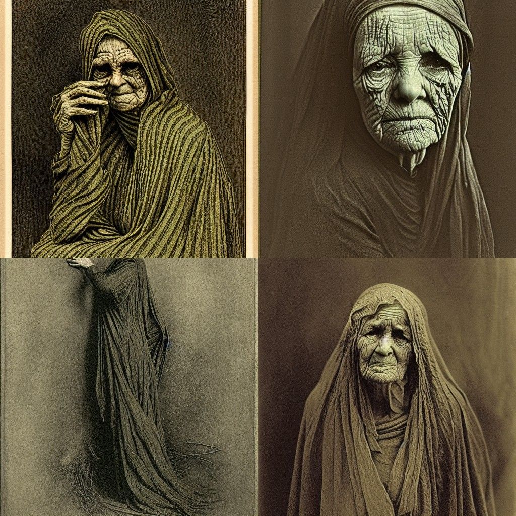 Worn Woman in Muted Tones: 1910s Style