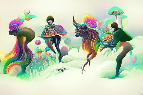 Psychedelic Fantasy Illustration: A Dreamlike Vision