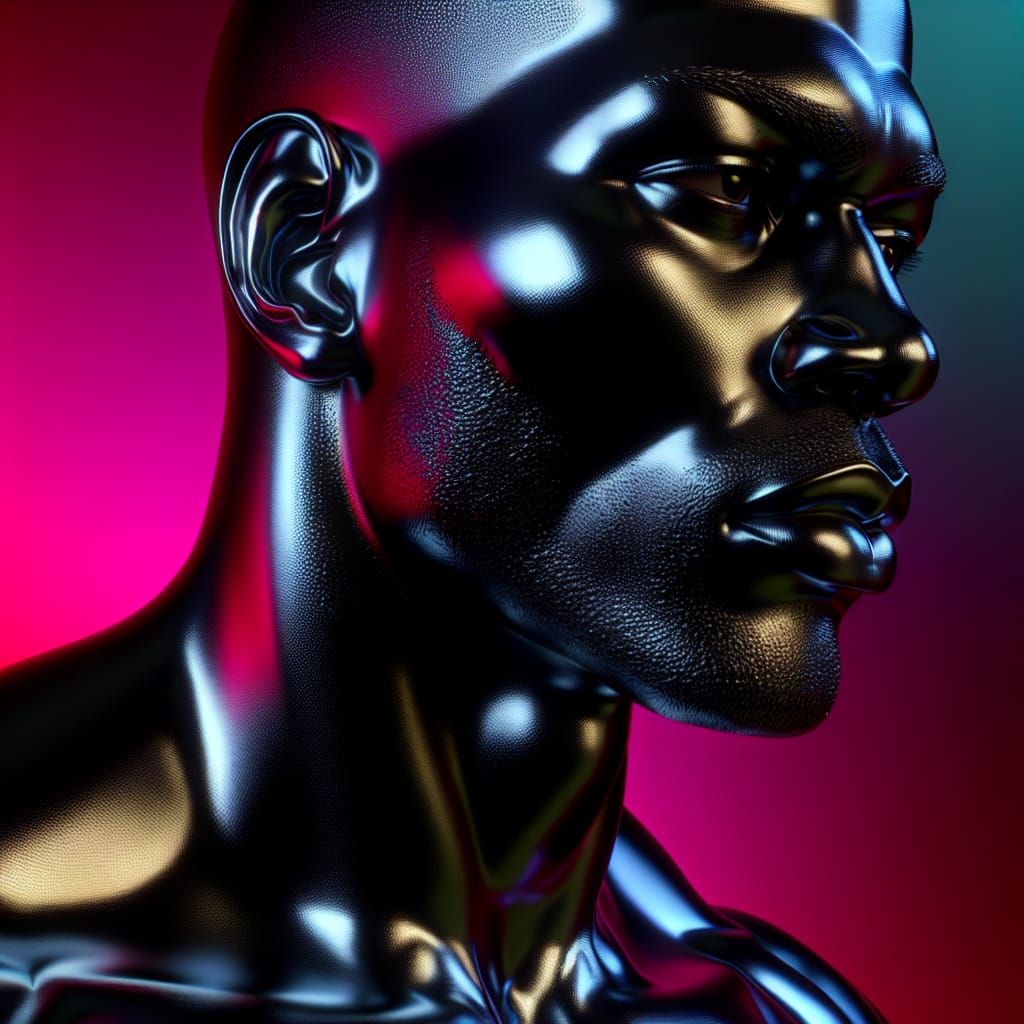 Hyperrealistic Portrait of a Burly Black Man