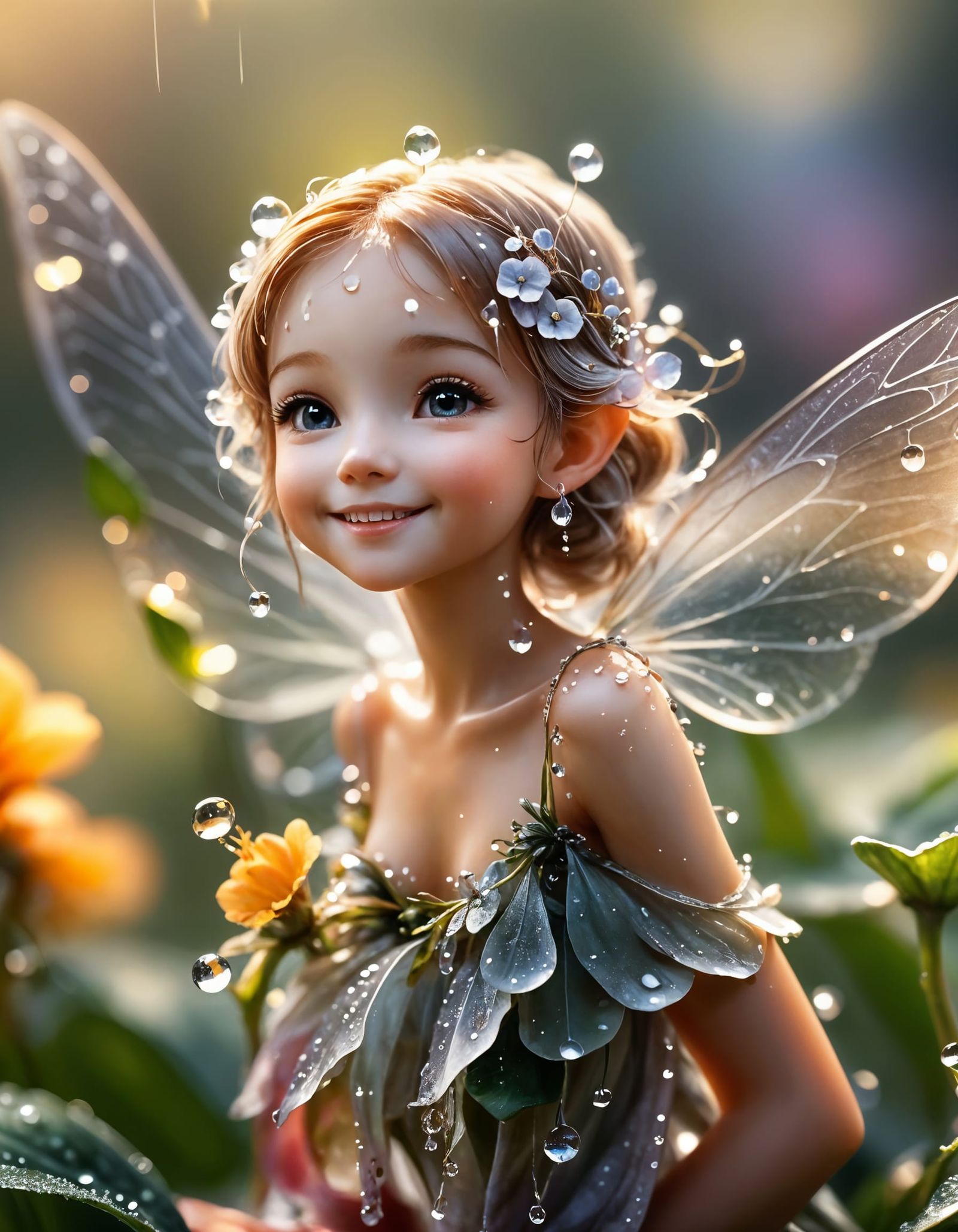 Dewdrop Fairy: Hyperrealistic Macro Photography
